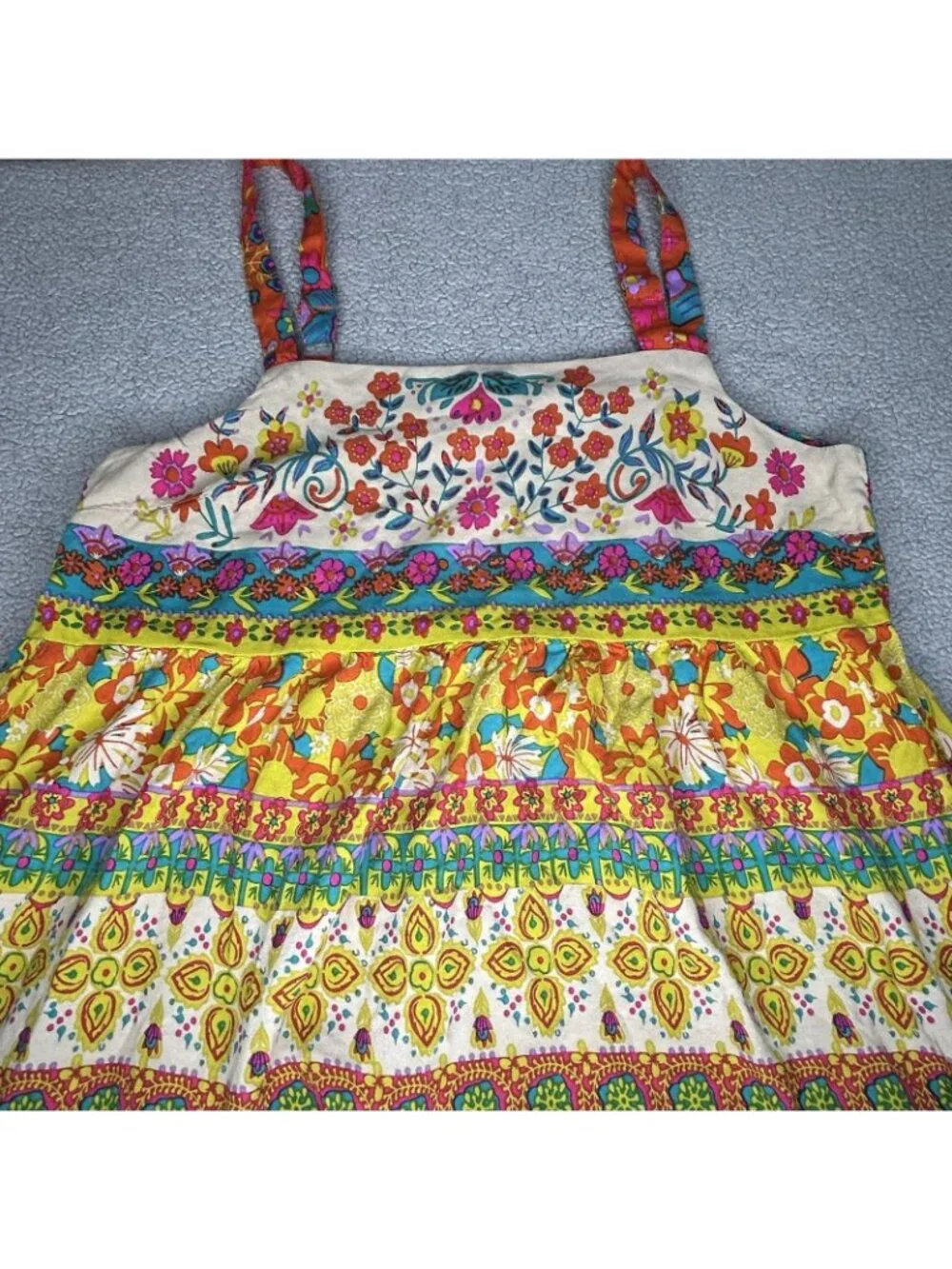 Natural Life Dress Womens L Multicolor Floral Boho Tiered Maxi Sundress Festival - Picture 5 of 10